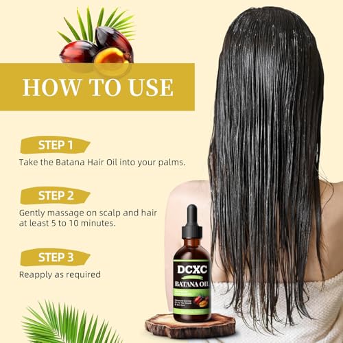 100% Pure & Natural Batana Oil for Hair Growth - Strengthens Hair, Reduces Breakage and Hair Loss, Enhances Shine - Nourishment For All Hair Types - 60ml