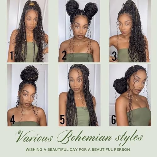 Deep Wave Bulk Human Hair for Braiding Boho Braids Human Hair for Bohemian Knotless Braids Braiding Hair Micro Braiding Hair No Weft Human Hair Extensions 2Bundles(Natural Black#,18inch)