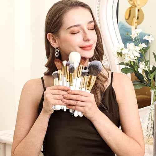 Professional Makeup Brushes Set Premium Quality Goat Hair Synthetic Fiber Powder Foundation Highlight Concealer Eyeshadow Blending By Bueart Design