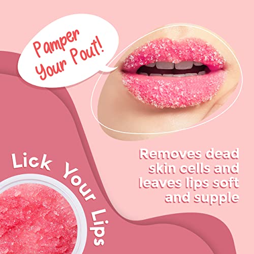 Watermelon Sugar Lip Scrub for Women Dry, Cracked and Dark Lips ? Lip Scrubber Exfoliator and Organic Lip Scrubs Exfoliator and Moisturizer with Lip Brush ? Vegan, Cruelty-Free Lip Care Products (20g)
