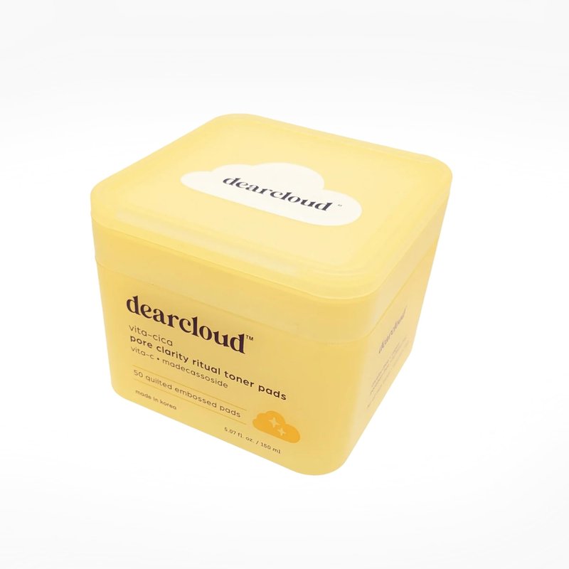 dearcloud Vita-Cica Pore Clarity Toner Pads – Korean Skin Care Toner for Face – Embossed Pore Pads with Vitamin C, Madecassoside and Salicylic Acid (50 Count)