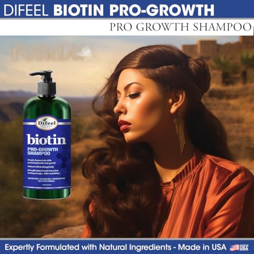 Difeel Pro-Growth Biotin Shampoo 33.8 oz. - Shampoo for Thinning Hair and Hair Loss with Biotin for Hair Growth