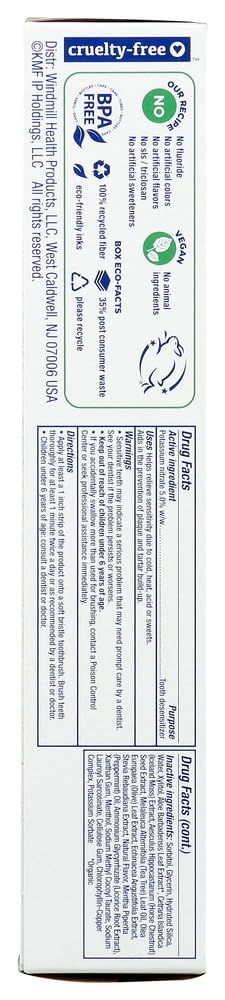 Kiss My Face Sensitive Fluoride Free Whitening Toothpaste, Citrus Mint Gel, 4.5 oz (Pack of 2)