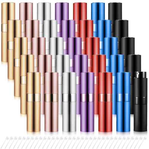 Tessco for you 35 Pieces 8ml Travel Refillable Perfume Bottles Mini Cologne Perfume Spray Bottle Empty Pocket for Travel and Outgoing Pocket Cologne Sprayer