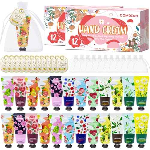 24 Pack Hand Cream Gift Set for Women, Mini Hand Lotion Travel Size in Bulk for Dry Cracked Hands, Natural Plant Fragrance Moisturizer Lotion for Mother, Teacher Appreciation and Bridesmaid Present