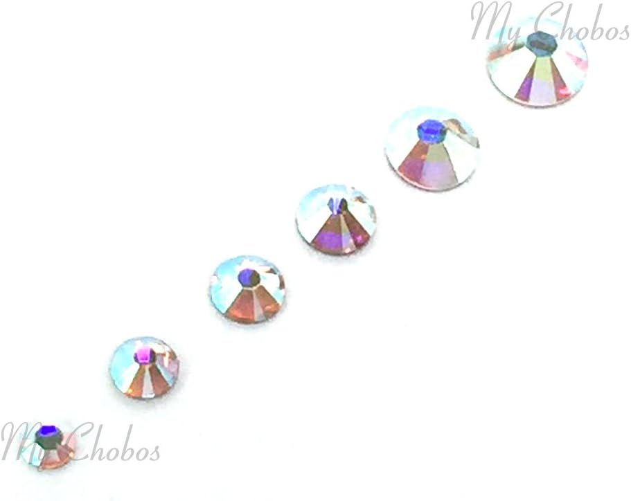 Crystal AB Rhinestones - Mixed Sizes Swarovski 2058 Flatbacks for Nail Art | 144 Pcs No-Hotfix