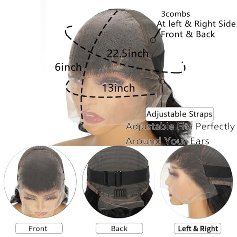 Body Wave Lace Front Wigs Human Hair 13x6 HD Lace Front Wig Human Hair Pre Plucked Body Wave Glueless Wigs Human Hair for Women (13x6 body wave, 26 inch)