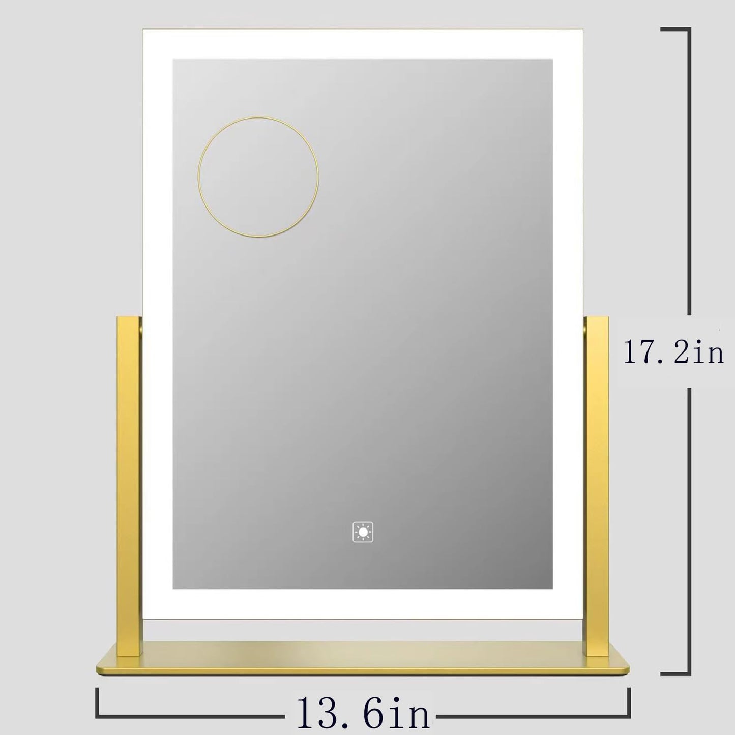 Gvnkvn Makeup Vanity Mirror with Lights 17.2" Large LED Lighted Mirror, Hollywood Make Up Mirror with Lighting, Smart Touch,Detachable 5X Magnification 360° Rotation, (Gold,Gift Box)
