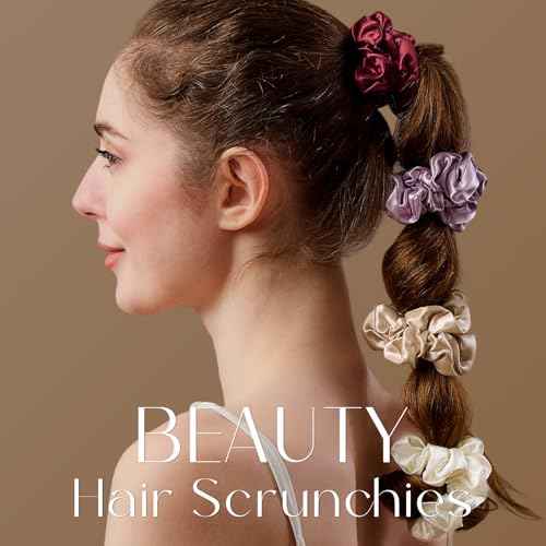 ZIMASILK 100% Mulberry Silk Hair Scrunchies, Best For Women And Girls¡¯ Hair 19 Momme Elastic Hair Bands for Ponytail Holder Gentle And No hurt (3 Pack, Black)