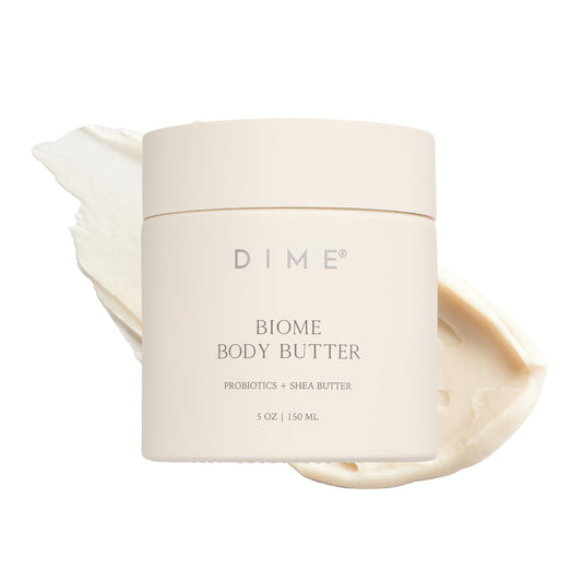 DIME Beauty Biome Body Butter - Probiotic Hydrating Body Cream for Dry Skin with Shea Butter, Squalane and Lactococcus Ferment, Non-Greasy Body Moisturizer, Vegan Cruelty-Free, 5 oz / 150 ml