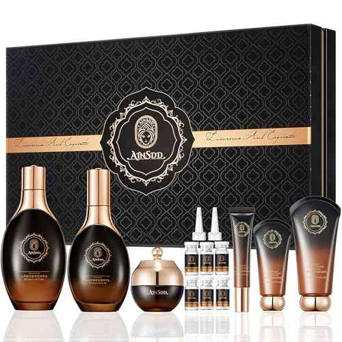 Ginseng Anti-Aging Skincare 12-Piece Set With Facial Cleanser, Face Serum, Face Cream, Eye Cream, Toner Skin Care Kit For Women