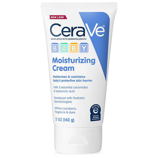 CeraVe Baby Cream, Gentle Moisturizing Cream with Ceramides, Fragrance, Paraben, Dye & Phthalates Free, Rich & Non-Greasy Feel, Gentle Baby Skin Care, 5 Ounce