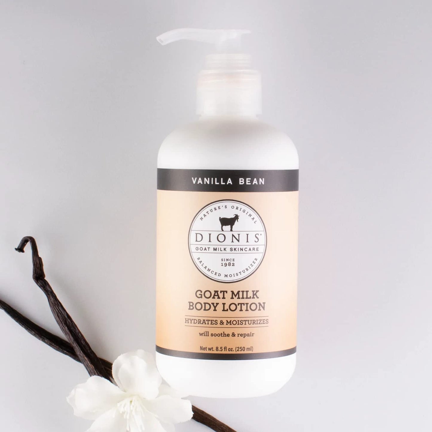 Dionis Goat Milk Skincare Vanilla Bean Scented Lotion 8.5oz, Hand & Body Cream 3.3oz and Bar Soap 6oz Bundle