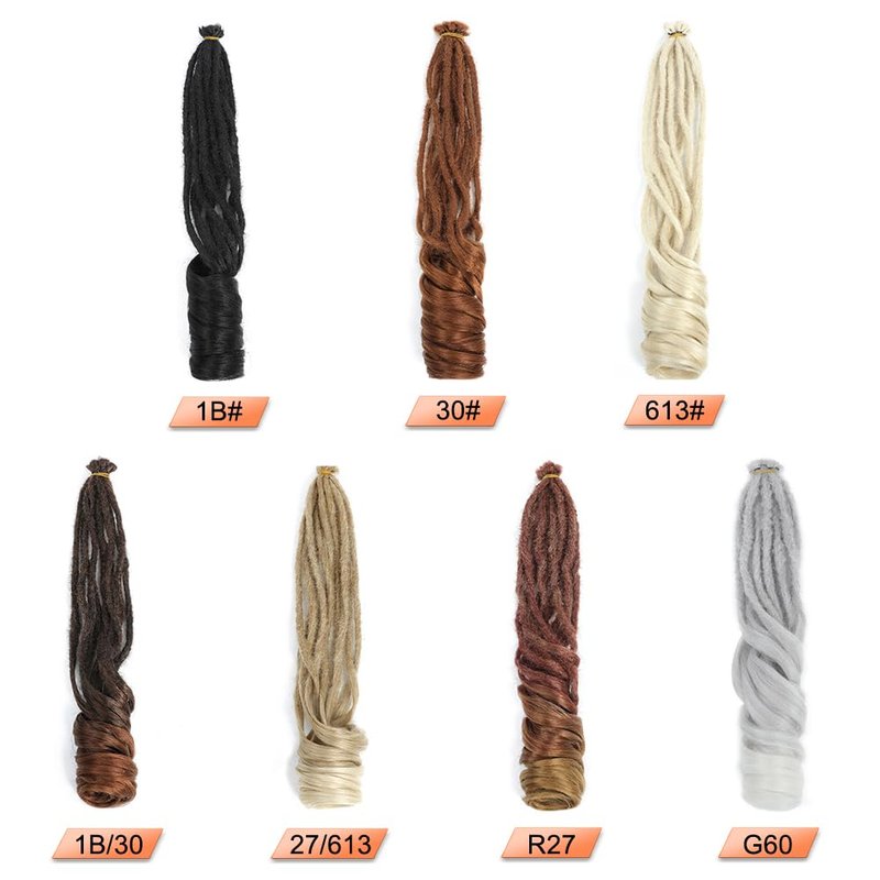 BUFENGSUN French Curly Dreadlocks Synthetic Single Ended Dreadlock Extension with Loose Wave Ends 24inches 50 Strands Thin Soft French Curly SE Dread Extensions for Women (27/613,50 strands)