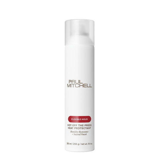 Paul Mitchell Hot Off The Press Heat Protectant, Humidity Resistance, Flexible Hold + Natural Finish, For All Hair Types, 9.1 oz