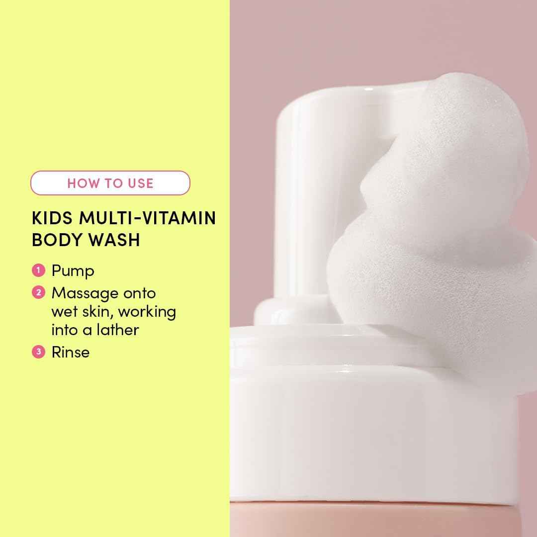 Evereden Multi-Vitamin Kids Body Wash Cool Peach: Gentle Body Wash Sensitive Skin Nourishment & Hydration Formula | Clean Non-Toxic for Kids | 8.5 fl oz.