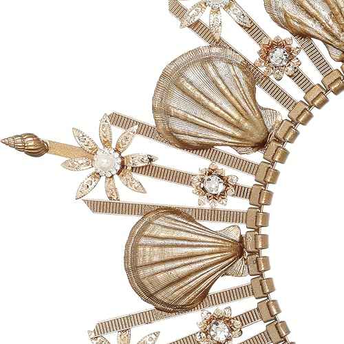 Fantherin Women's Goddess Halo Crown Headpiece - Mermaid Headband Seashell Crown for Costume Halloween Cosplay Party (Bronze)
