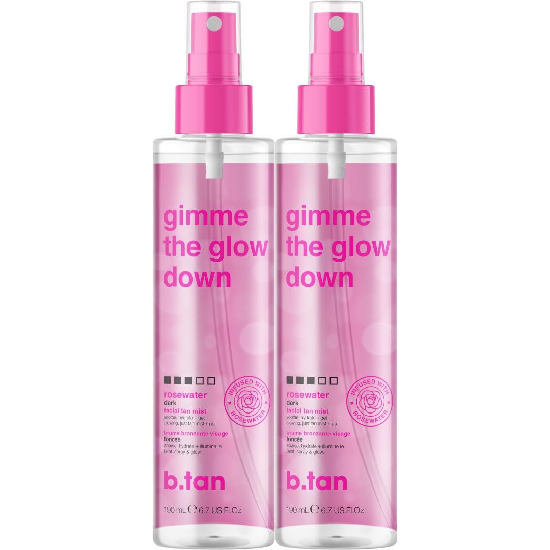 Clear Face Tan Mist Bundle - Gradual Bronzing Facial Tanner Spray, Infused with Rosewater | 6.7 Fl Oz, Pack of 2