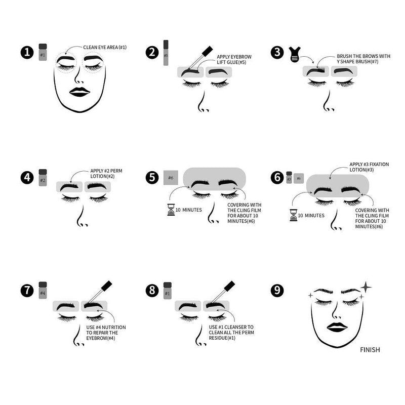 SUNSENT Eyebrow Lamination Kit – DIY Brow Lift Kit for Fluffy, Natural & Fuller Brows, At-Home Brow Perm & Styling Tools, Easy to Use, Long-Lasting Salon Results Up to 6 Weeks