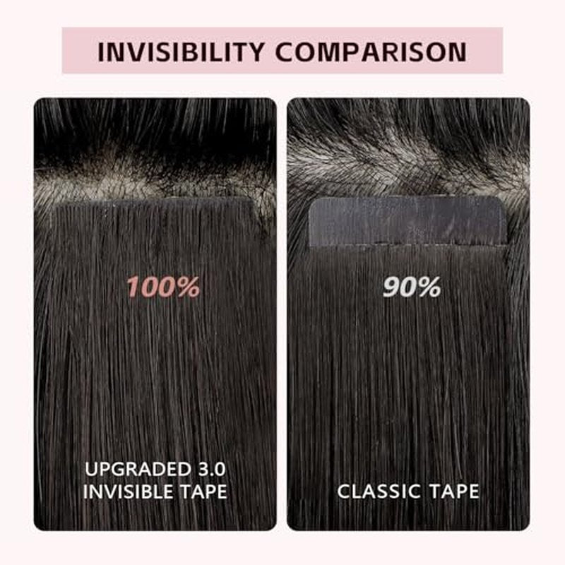 3rd-Generation Invisible Tape in Hair Extensions Human Hair #3/8/22 Walnut Brown to Ash Brown and Golden Blonde 20pcs 40g 18inch Insert Hand-Tied Tape ins Extensions£¨#3/8/22a-18inch£©