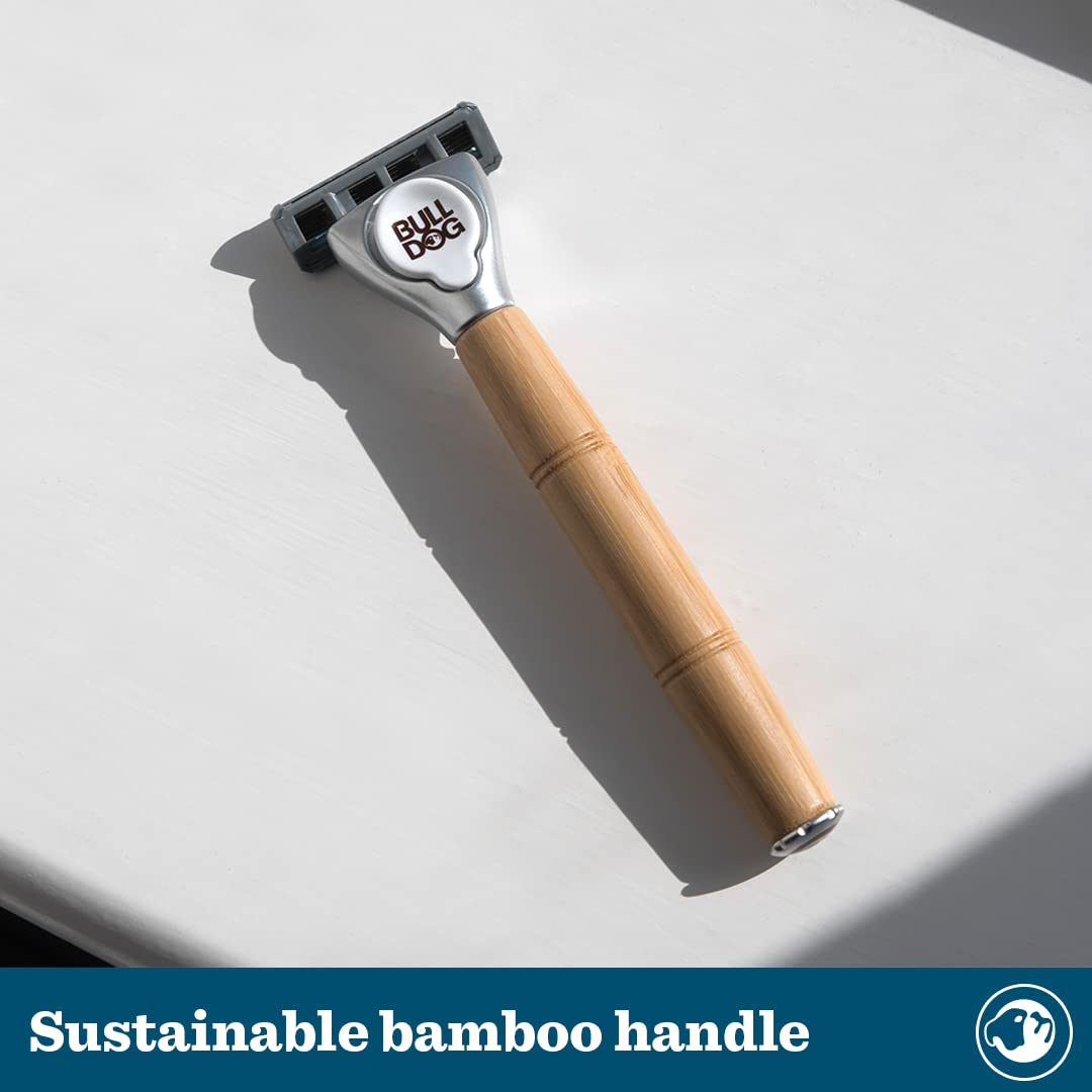 Bulldog Skincare - Sensitive Bamboo Razor Smooth Glide Razor Handle + 2 Blade Refills