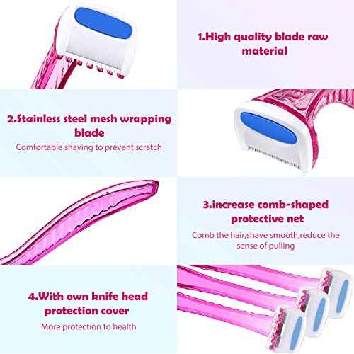 Honoson 30 Pieces Bikini Razors Bikini Trimmer for Women Small Disposable Travel Accessories Armpit Hair Removal Beauty for Body Cosmetic Tool(Light Pink, Light Yellow, Light Blue)