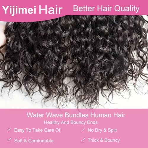 Water Wave Bundles Human Hair Bundle Curly Hair 20 22 24 26 inch 100% Unprocessed Brazilian Virgin Bundles Wet And Wavy Bundle Real Natural Black For Black Women
