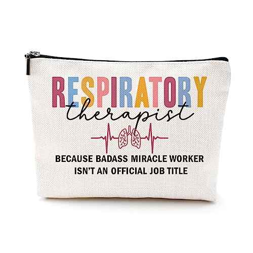 Funny Respiratory Therapist Cosmetic Bag Makeup Bag Respiratory Therapist Gifts RT Gift for Women Work Adult Humor Employee Pulmonology Nurse Coworker Graduation Birthday Christmas Thank You Gifts