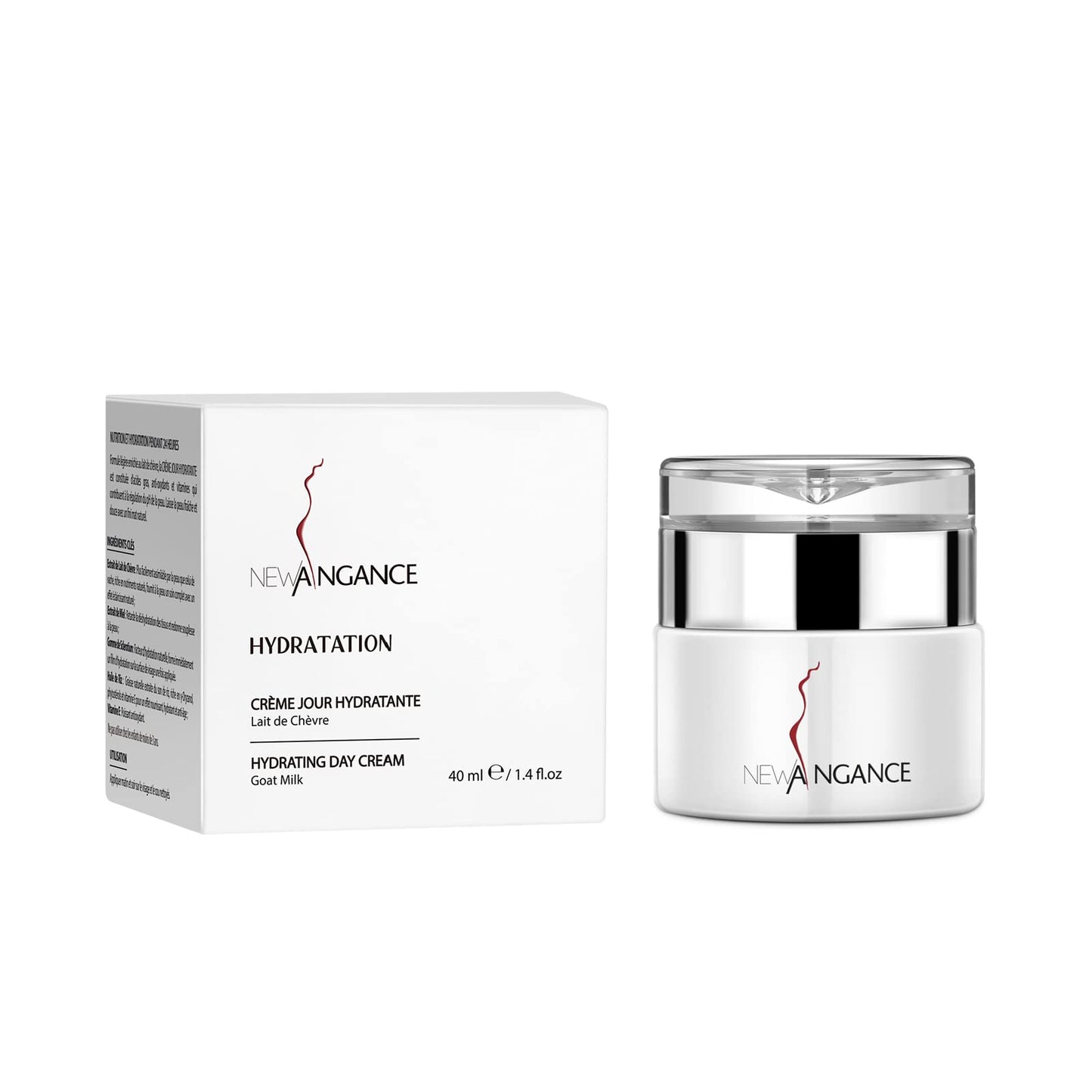 NEW ANGANCE Hydrating Goat Milk Cream Skincare Collagen Face Moisturizer for All Skin Types Day and Night Cream Hydrate Smooth Your Skin, 1.4 Fl Oz