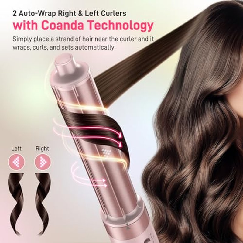 Dual Voltage Hot Air Styler Wrap - 5 in 1 Hair Dryer Brush with Fast Drying Blow Dryer, Styling, Straightening & Volumizing with Travel Bag (100V?240V)