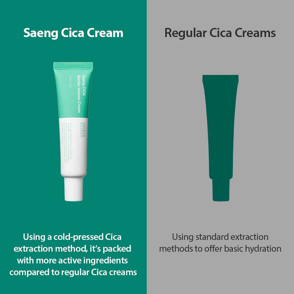 SUNGBOON EDITOR Saeng Cica Barrier Intense Cream | cica face moisturizer, soothing cream for dry & irritated skin, Korean skincare