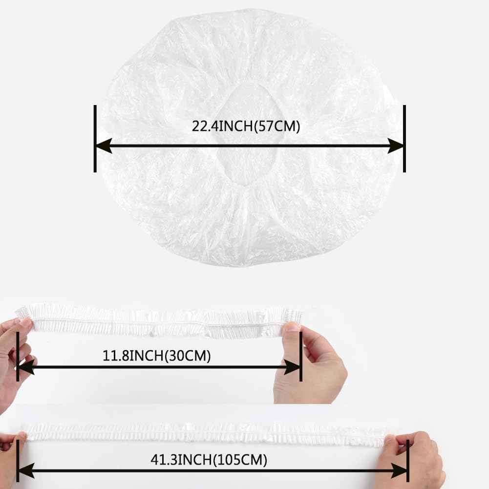 Sent Hair Super Big XXLarge Shower Cap 10 pcs Disposable Plastic Bath Cap Waterproof Dustproof Spa Shower Cap Bathing Hair Caps for Women, Travel, Home Use, Hair Salon