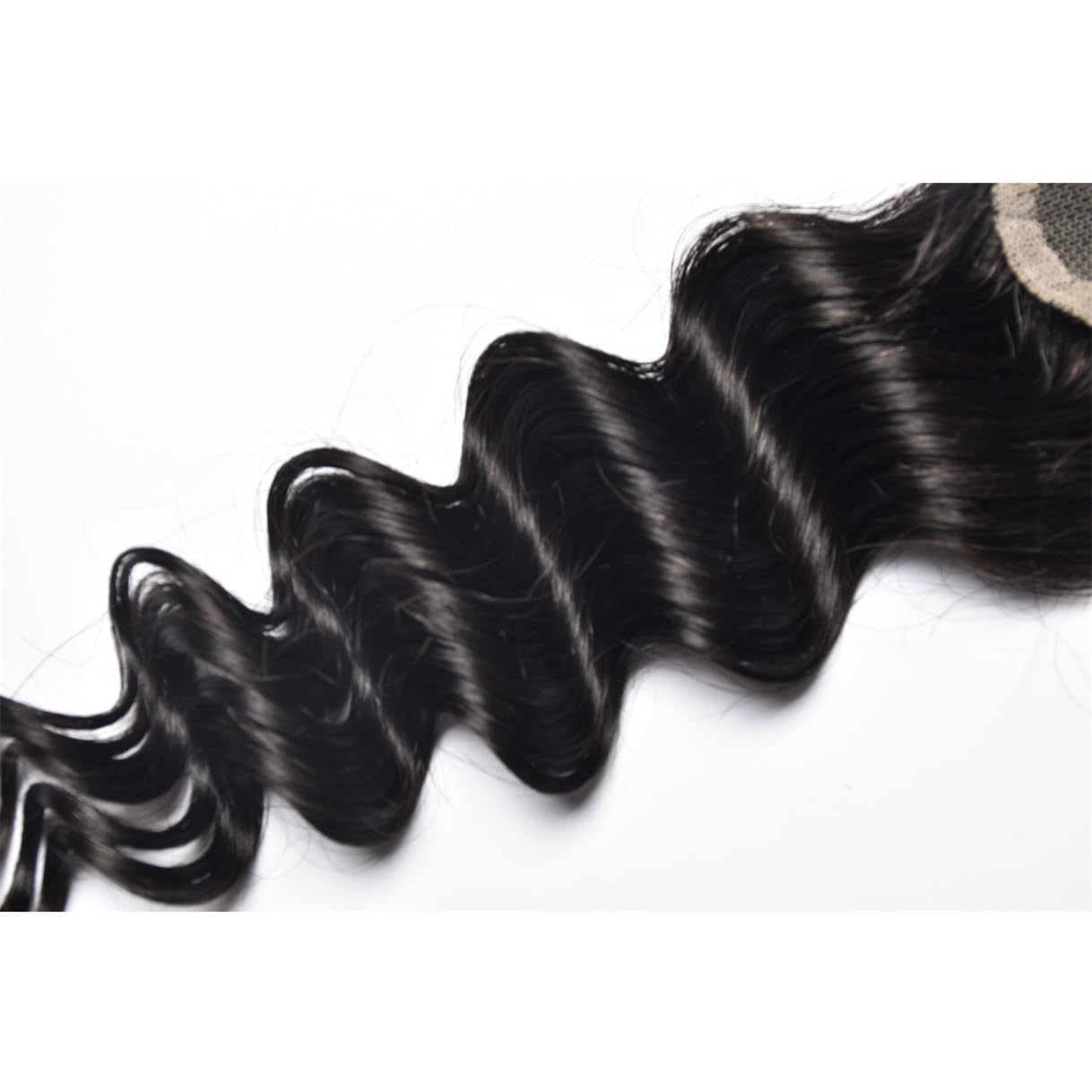 Brazilian Loose Deep 2x6 Lace Closure 100% Unprocessed Human Virgin Hair Pre Plucked Loose Deep Wave Pre-Plucked Hairline Frontal Closure Natural Black With Baby Hair (14inch, 2x6 loose deep closure)