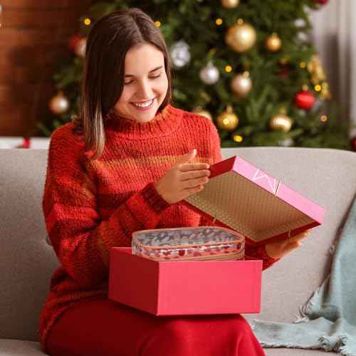 PACKISM TSA Approved Toiletry Bag - Rose Gold Leopard Print Clear Makeup Bag, Suitable for Gifts, with Supporting Frame, Perfect for Travel Essentials, Thick No Smell