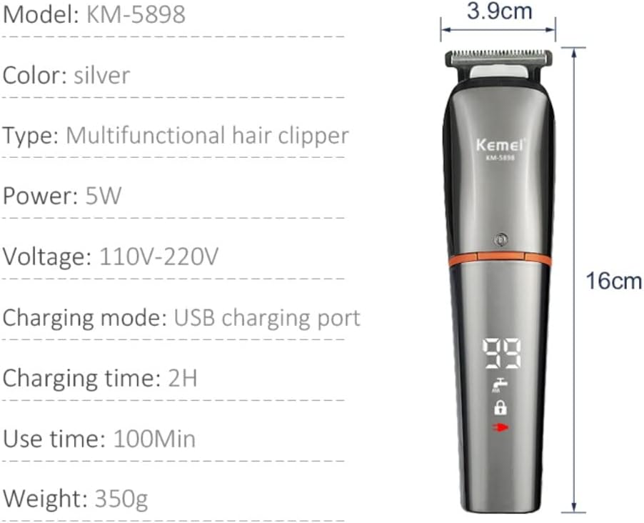 Electric Trimmer for Men & Women - 6-in-1 Waterproof Grooming Kit | Cordless Rechargeable Shaver with Dual Speed