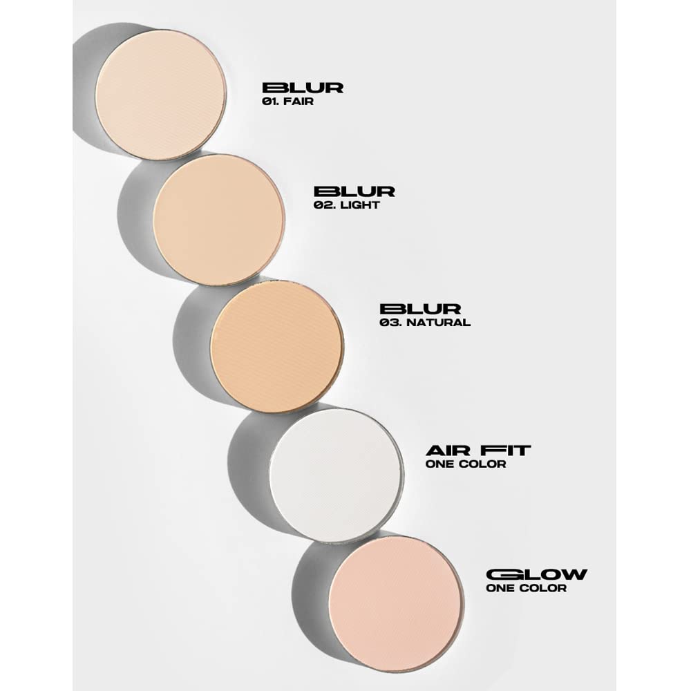 [ABOUT TONE] Blur Powder Pact (03 NATURAL) + Sebum Cut Powder Pact BUNDLE SET/Pressed Powder Pact with Mirror and Puff, Face Makeup Setting Powder, Finishing Powder with Sebum Control, Vegan