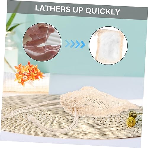 40pcs Colorful Cotton Linen Soap Bags Exfoliating Bathing Soap Pouches for Handmade Facial Mesh Storage Bags Drawstring for Easy Use and Draining