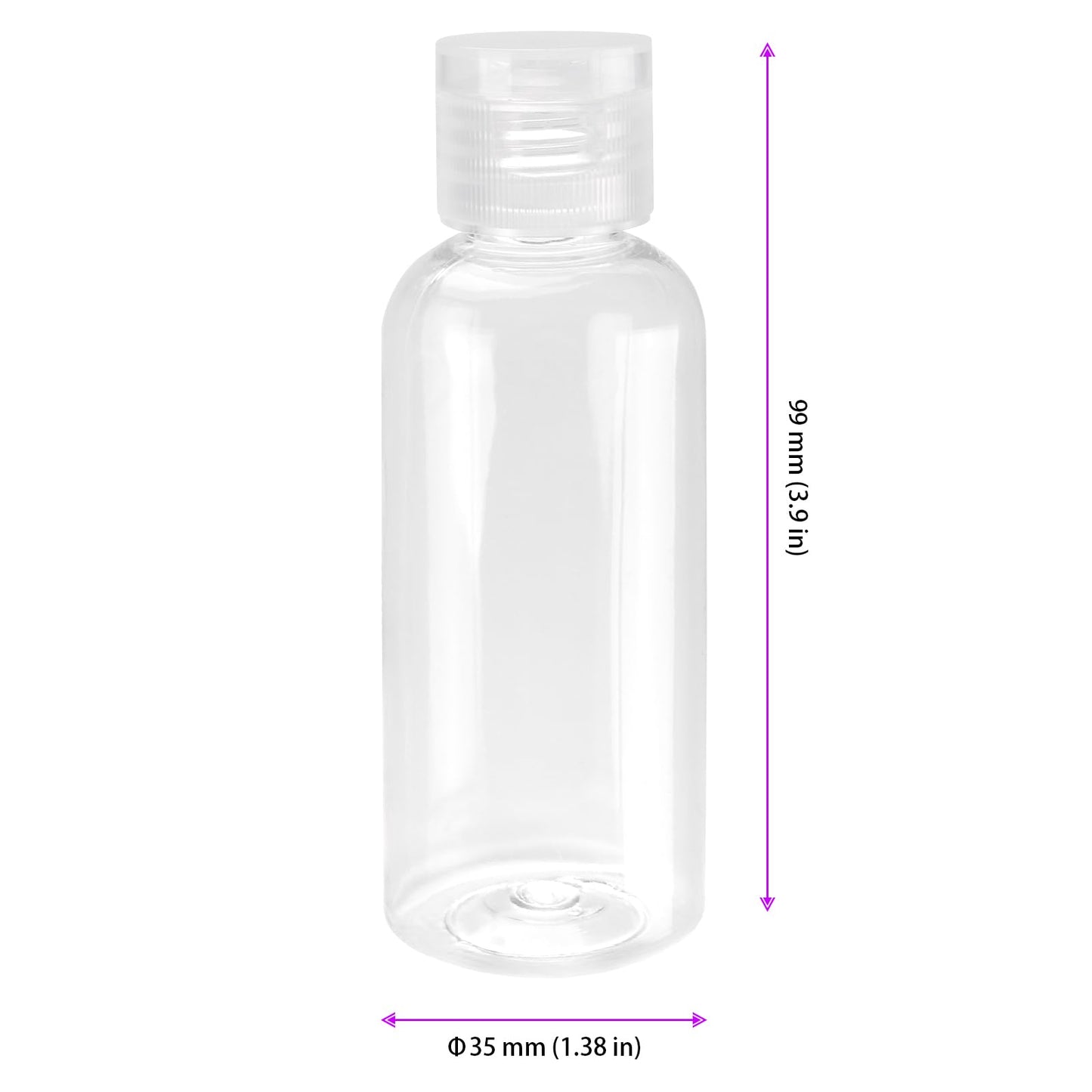 80 PCS 2 oz Clear Plastic Empty Bottles, Leak Proof Travel Size Bottles with Flip Cap for Body Wash, Shampoo, Lotion, Conditioner
