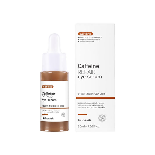 DEleventh Korean Brand Caffeine Vitamin E Eye Serum 30ml / Anti-Aging Repair Eye, Anti-Oxidation, Fade Fine Lines, Tender Skin, Remove Acne, Moisturize and Remove Dark Circles Under the Eyes