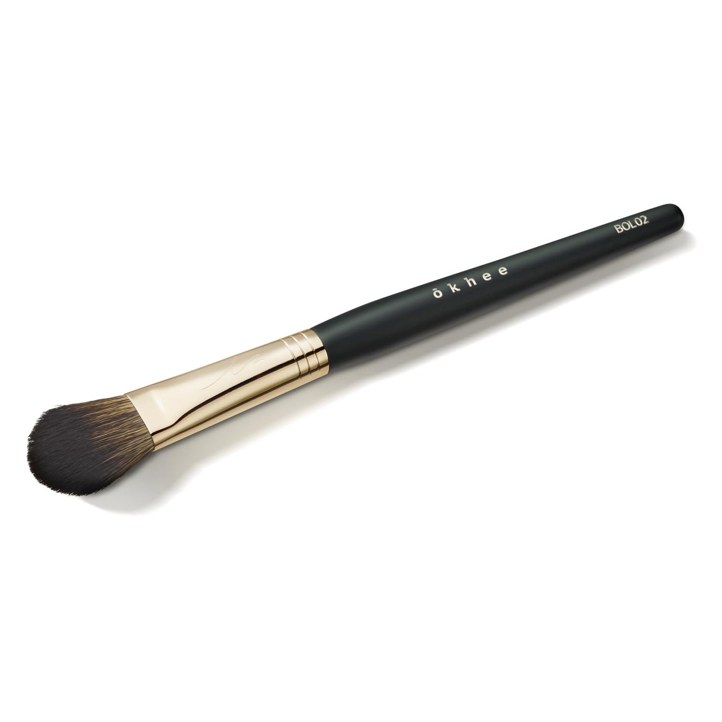 SOO ADOR okhee Point Cheek Brush BOL02 - Professional Point Blush Brush by K-Pop Makeup Artist Seo Ok - Dense Bristles for Bold Color Application & Blending in Small Areas - Premium K-Beauty
