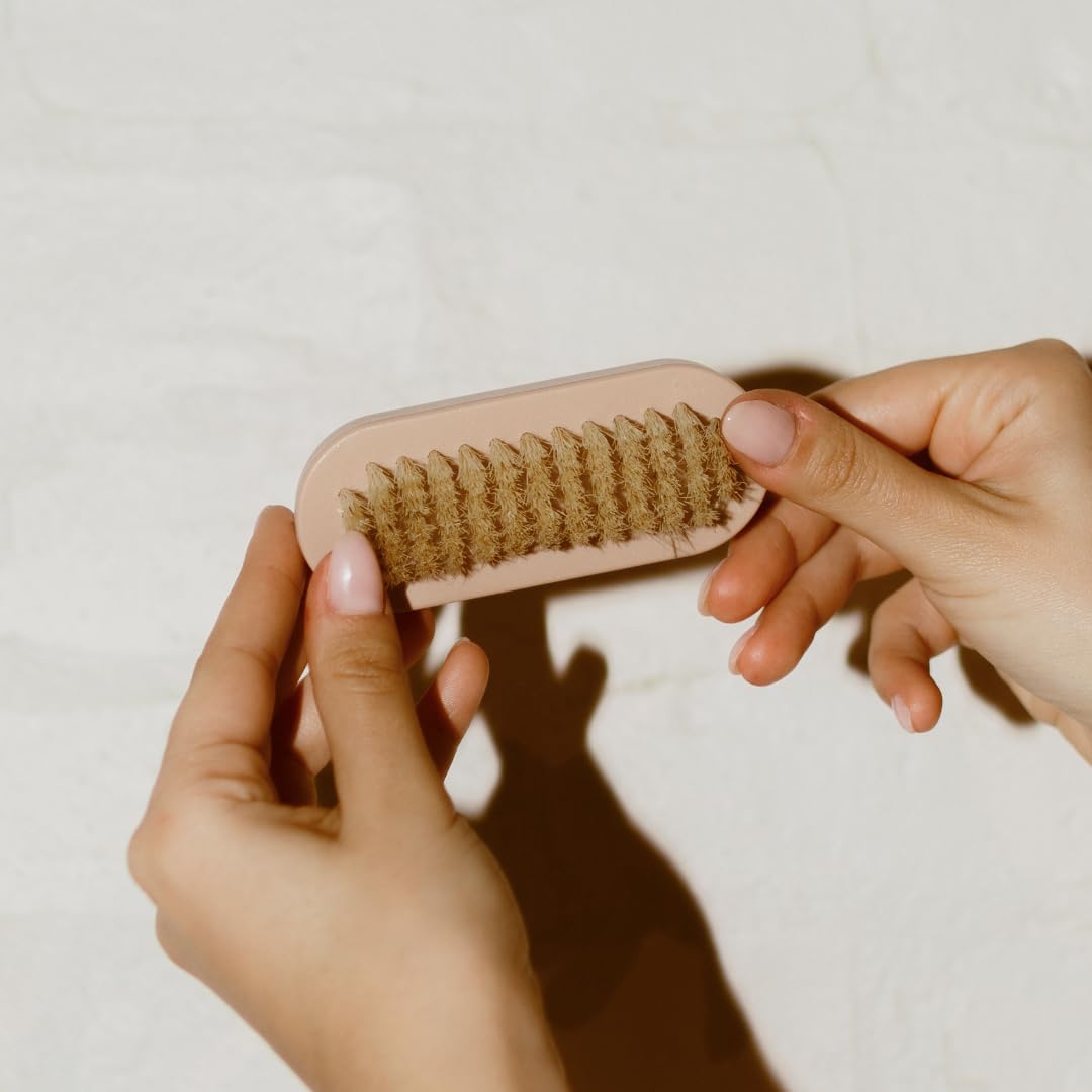 PAUME Hand & Nail Brush - Natural Boar-Bristle Exfoliator for Deep-Cleaning Hands | Wooden Handle