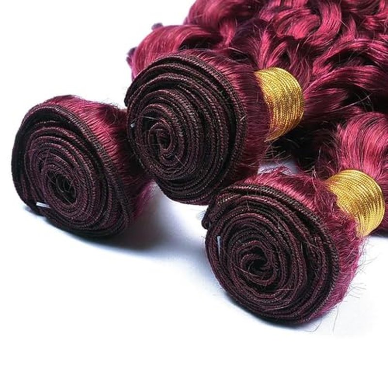Burgundy 99J Water Wave Human Hair Bundles 26 28 30 inch Wine Red Human Hair Bundles Burgundy 100% Unprocessed Raw Quick Weave Hair for Black Women