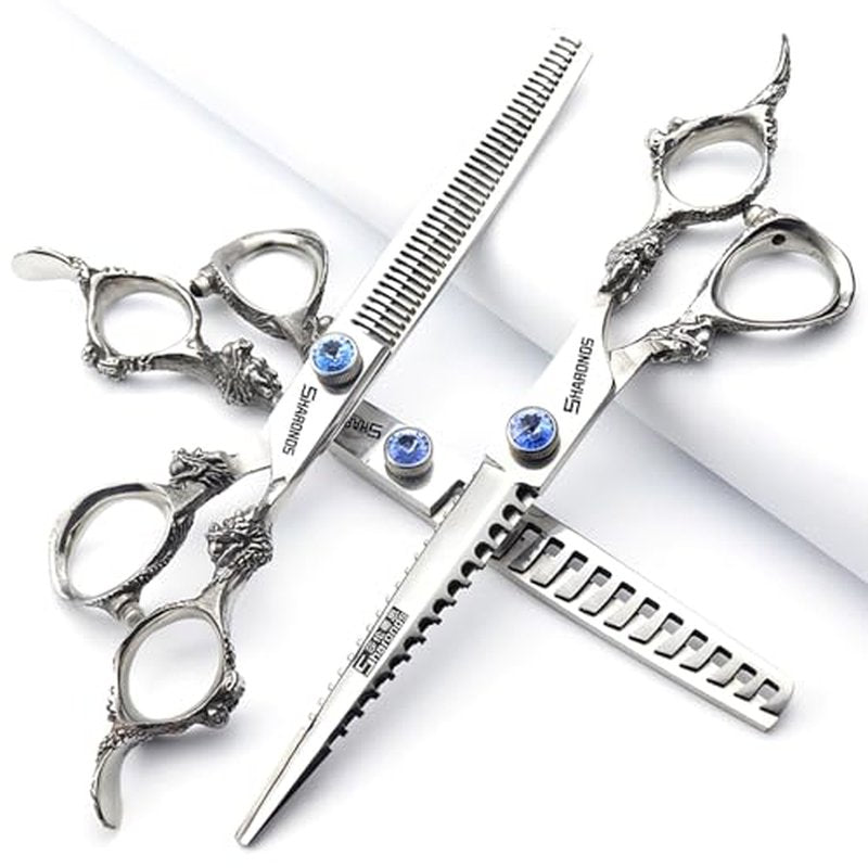 6/7/8/9-inch professional hair clipper set, stainless steel sharp hair clippers, hairdresser specific scissor(7 inches, 3 pieces)