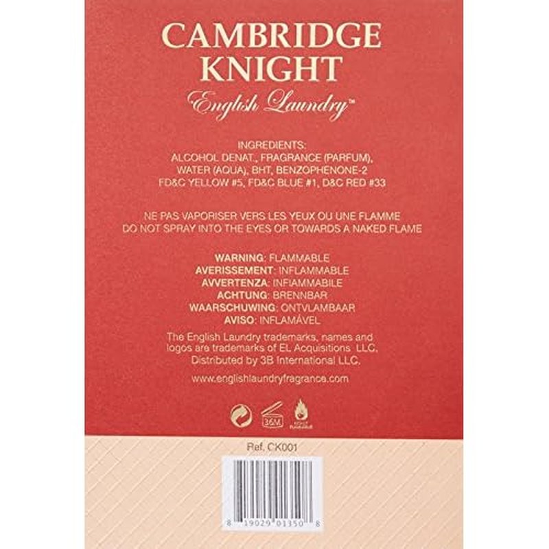 English Laundry Cambridge Knight Eau de Parfum, 3.4 Fl Oz