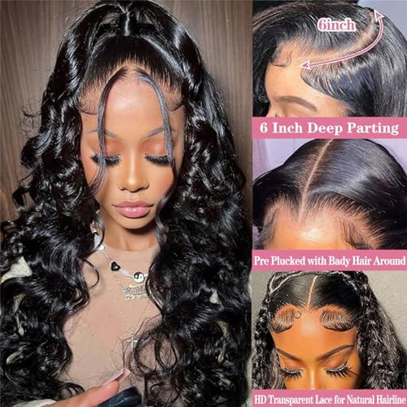 Luminary 13x6 Lace Front Wigs Human Hair Pre Plucked 24 Inch Body Wave Lace Front Wigs Human Hair 180% Density Body Wave HD Transparent Frontal Wigs Human Hair Lace Front Wigs for Women