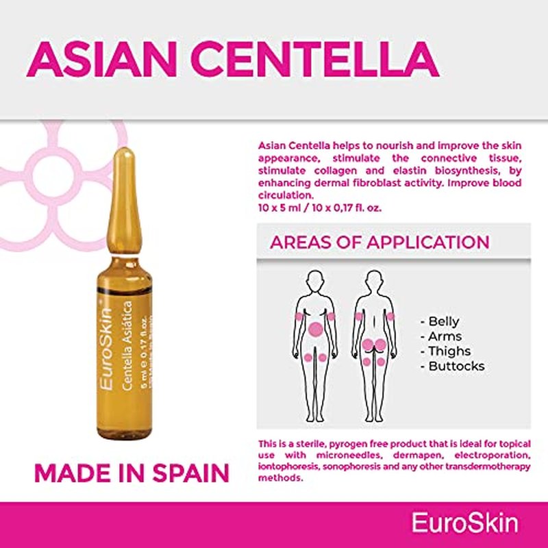 MEDIDERMIK ASIAN CENTELLA. Helps to nourish and improve the skin appearance. Aestheticians' favorite liquid ampoules. 20 Ampoules x 5 ml (100 ml/ 3.38 fl oz)