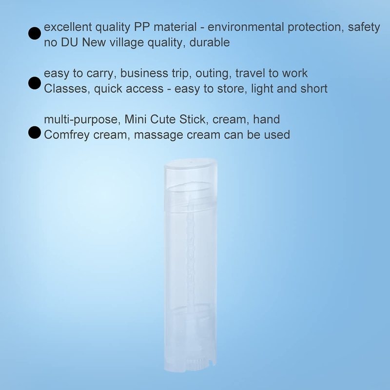 Ewanda store 5ml Oval Lip Balm Tubes,100PCS Plastic Clear Empty Oval Oval Deodorant Containers Lip Gloss Container Holder With Caps