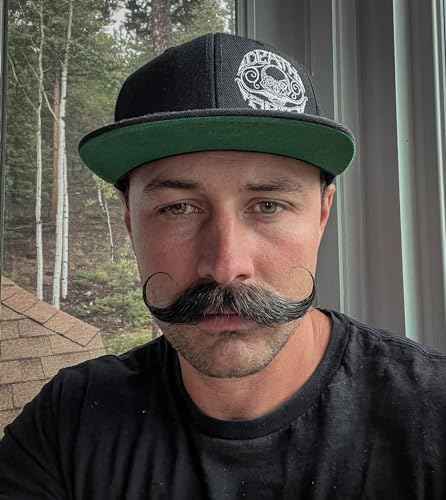 THE VINTAGE GROOMING CO. Black Magic Mustache Wax | Sudden Death | Hide Grey Hair In Beard Or Moustache | Strong Hold 1 oz Tin | No Heat Source Required | Unscented