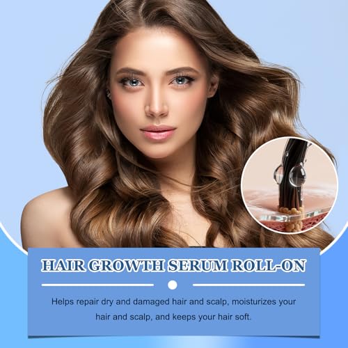 Advanced Hair Growth Roll on, Nourishes Scalp & Roots, Vitamin E & Natural Oils, Promotes Growth, Reduces Hair Loss(10ml) - For Men & Women (3PCS)