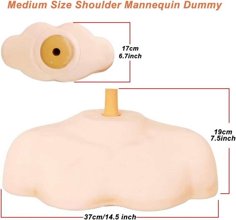 Shoulder Mannequin - Wig Head Support for Cosmetology & Hairdressing Training | Large Size